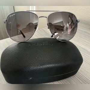 Salvatore Ferragamo Black Unisex Aviator Sunglasses